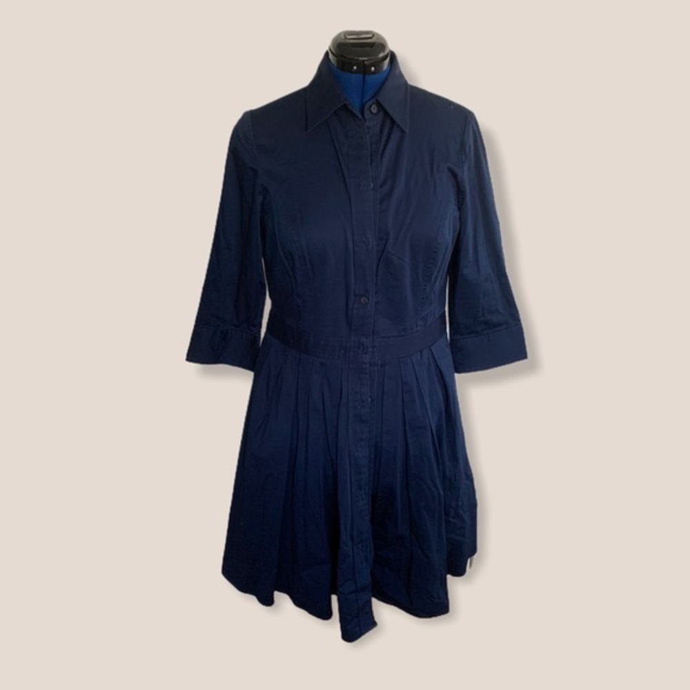 Lauren Ralph Lauren Pleated Shirt Dress navy